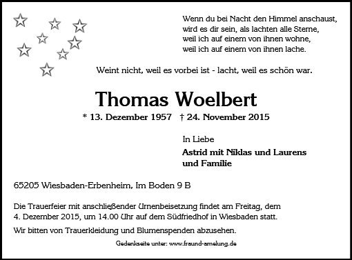 Erinnerungsbild für Thomas Woelbert