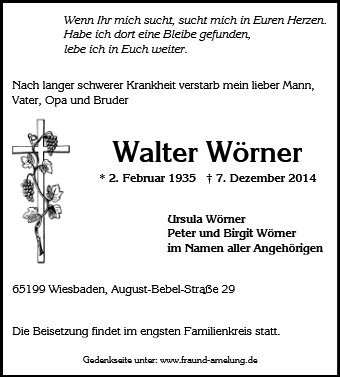 Erinnerungsbild für Walter Wörner